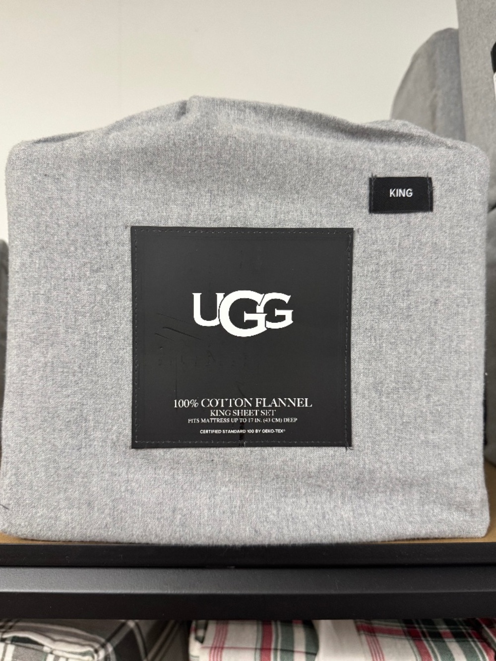 UGG 100% Cotton Flannel King Sheet Set – Gray